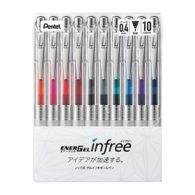  Pentel Energel infree 0.4mm - Set de 10 