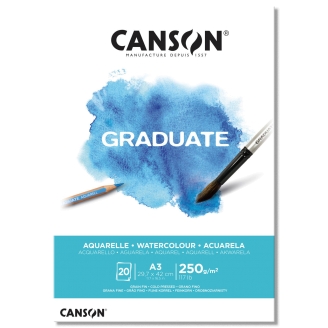 Canson Aquarelle Graduate Pad A3 - 20 Hojas de 250 Gsm