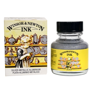 Winsor & Newton Ink Silver Metallic (Tinta plateada) - 30ml