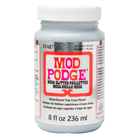 Plaid Mod Podge Mega Glitter Silver 8oz (236ml)  