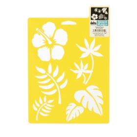 Plaid Stencil Tropical Plants 7"x10" (Plantas Tropicales 18 x 25,4cm)