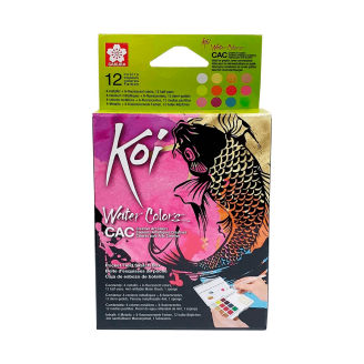 Sakura Koi Acuarela CAC + WaterBrush - Set de 12 colores