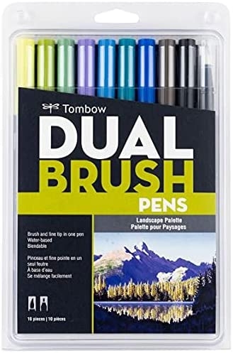 Tombow Dual Brush Pens Paleta Paisajes - Set de 10 marcadores