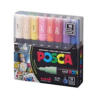 Posca PC-1M (0.7mm) - Set de 16 Colores Basicos