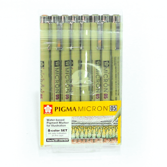 Sakura Pigma Micron Tiralineas Set  0,5  (8 Colores)