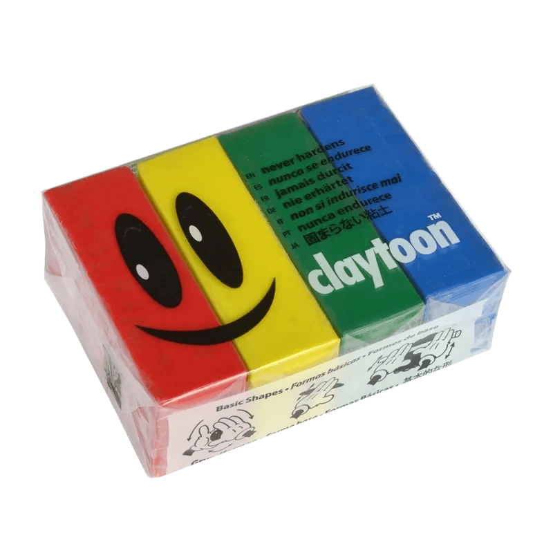 Van Aken Claytoon (Plastilina que no Endurece) - 1Lb (453g) - Set de 4 Colores (Primary)