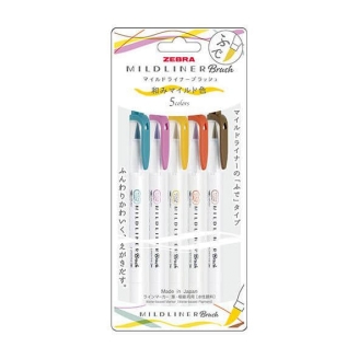 Zebra Mildliner Brush Warm (WFT8-5C-RC-N) - Set de 5