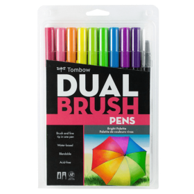 Tombow Dual Brush Pens Paleta Brillante - Set de 10 marcadores
