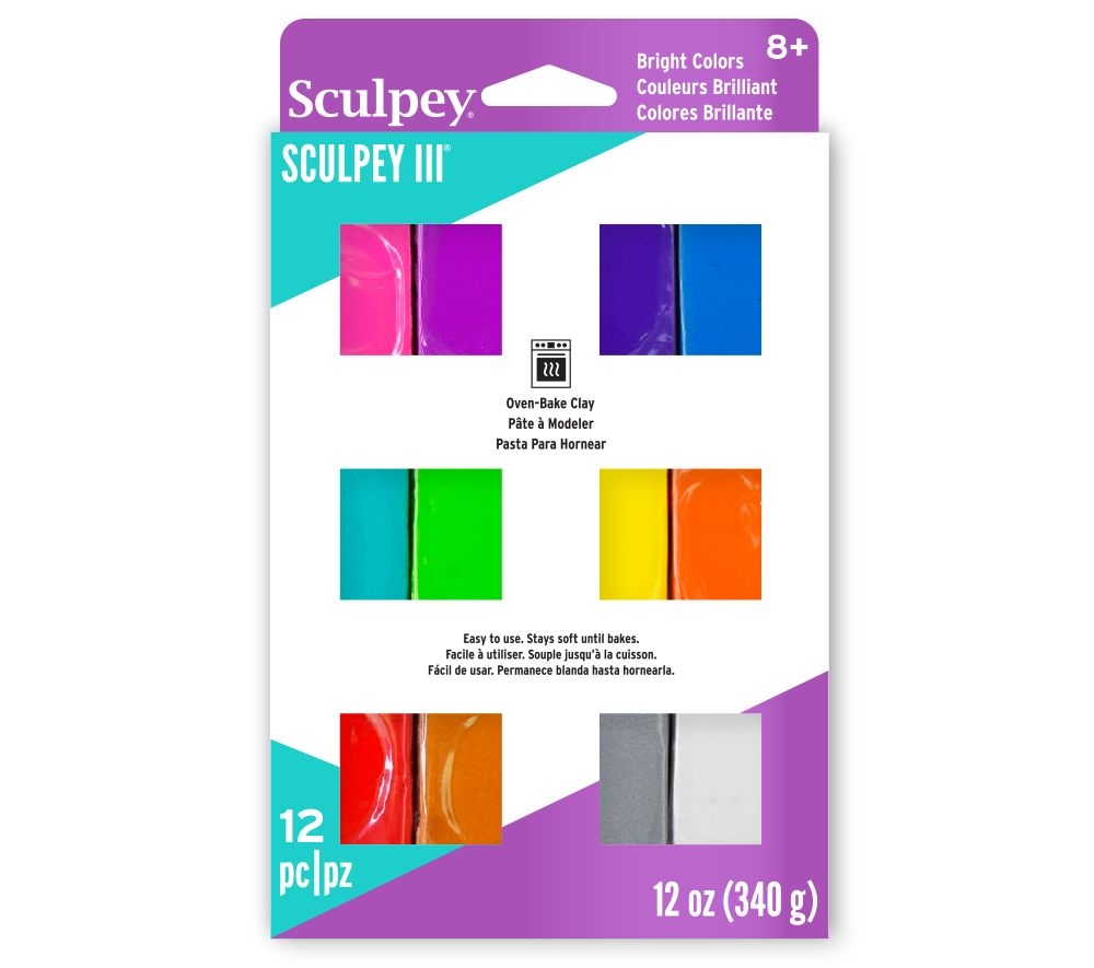 Sculpey III Multipack Brillantes 12 Colores - 336 g (12 x 28g)