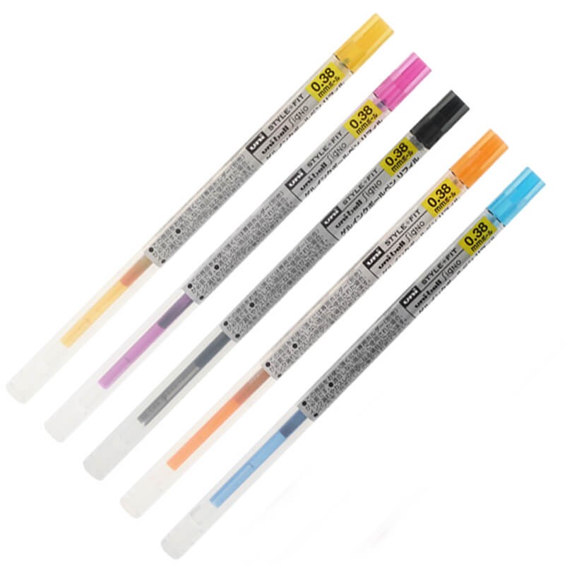Uni Stylefit Gel Pen Refill - 0.38mm Blue Black Ink Cartridge