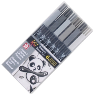 Sakura Koi Coloring Brush - Set de 6 Colores (Grises)