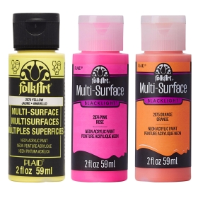 Plaid Folkart Multi-Surface Neon BlackLight - Pintura Acrílica Neon UV 2oz (59ml) - (Disponible en 4 colores)