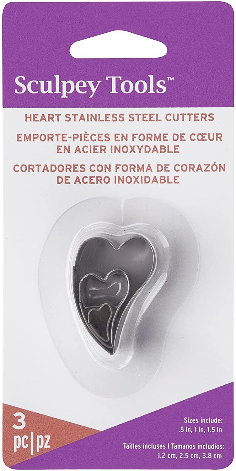 Sculpey Premo! Cortadores - Corazón Irregular, Set de 3
