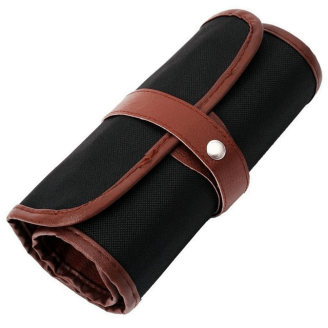 Estuche enrollable de lona para 72 lápices - Negro y Café