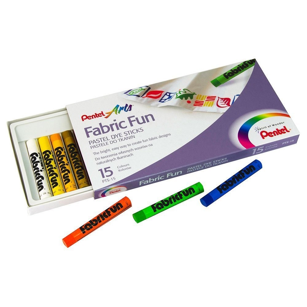 Pentel Fabric Fun Barras de Pastel Textil Set de 15 Colores