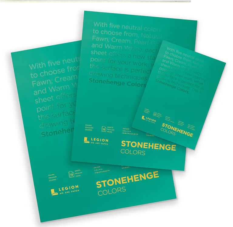 Legion Stonehenge Colors 100% Algodón 15 Hojas de 250 Gsm - Disponible En 3 Tamaños