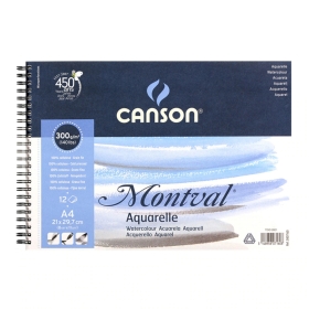 Canson Montval Aquarelle Grano Fino Block (21 x 29 cm) - 12 Hojas de 300 Gsm 