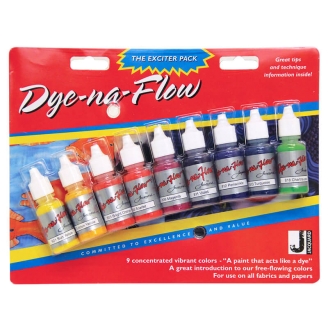 Jacquard Dye-Na-Flow (Pintura Acrilica Extra Liquida) Exciter Pack - (Set de 9 Colores de 14.8ml)