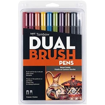 Tombow Dual Brush Pens Paleta Tenue - Set de 10 marcadores