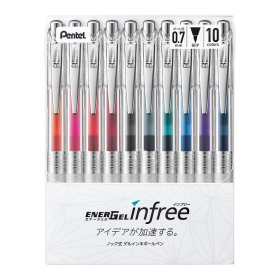  Pentel Energel infree 0.7mm - Set de 10 