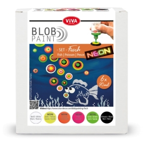 Viva Decor Blob Paint Color 90ml (Set de 6 Colores) - Fish NEON