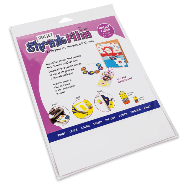 Grafix Shrink Film - Hojas Imprimibles Transparentes (Pack de 6)