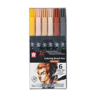 Sakura Koi Coloring Brush - Retrato Set de 6 Colores