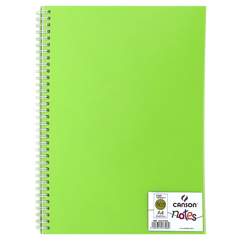 Libreta Hojas Blancas A4 Canson Sketch book Notes Papel Blanco A4 21x29,7cm 120gms 50 hojas - Verde