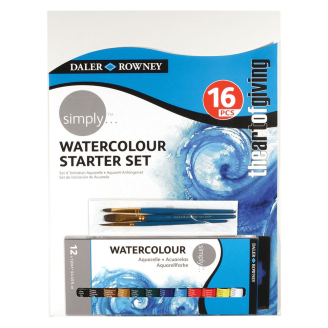 Daler Rowney Simply Starter Set de Inicio para Acuarela - 16 piezas