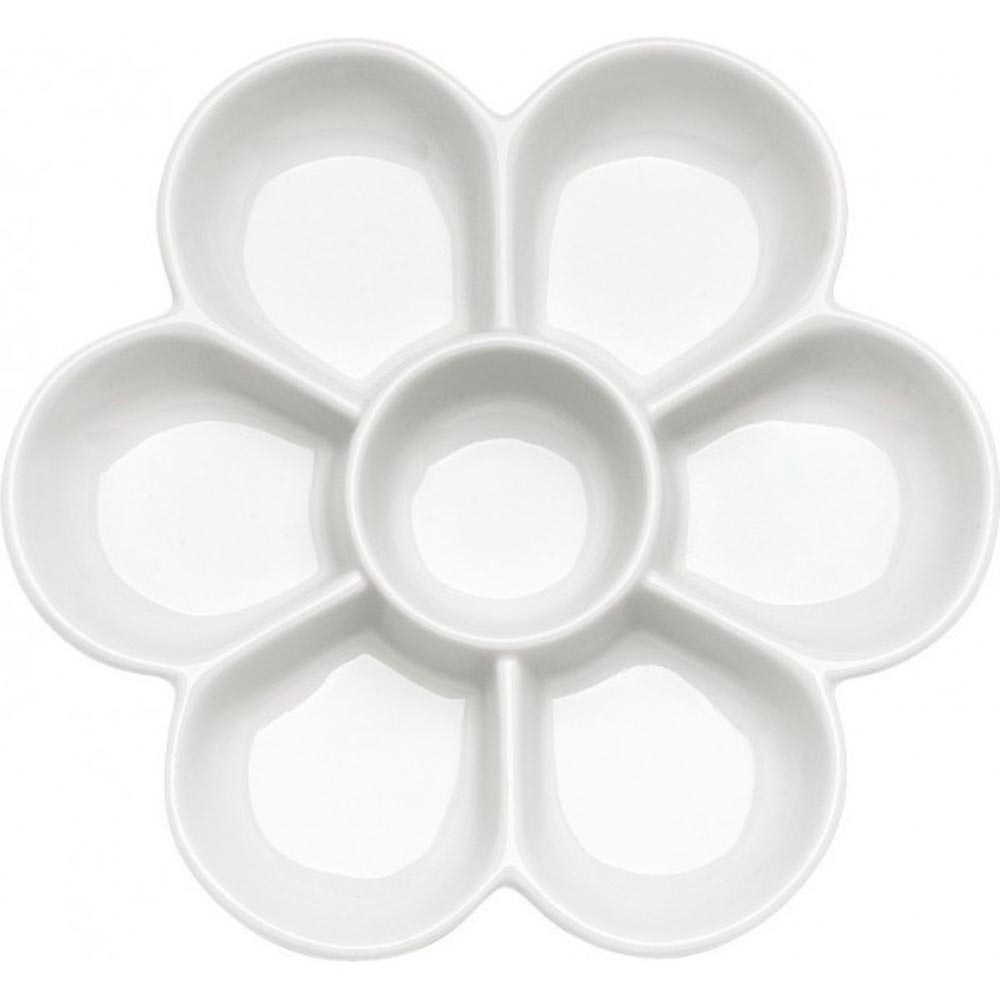 AMI Paleta Mezcladora De Porcelana Flor - 7 Espacios (18,5 cm de diámetro)