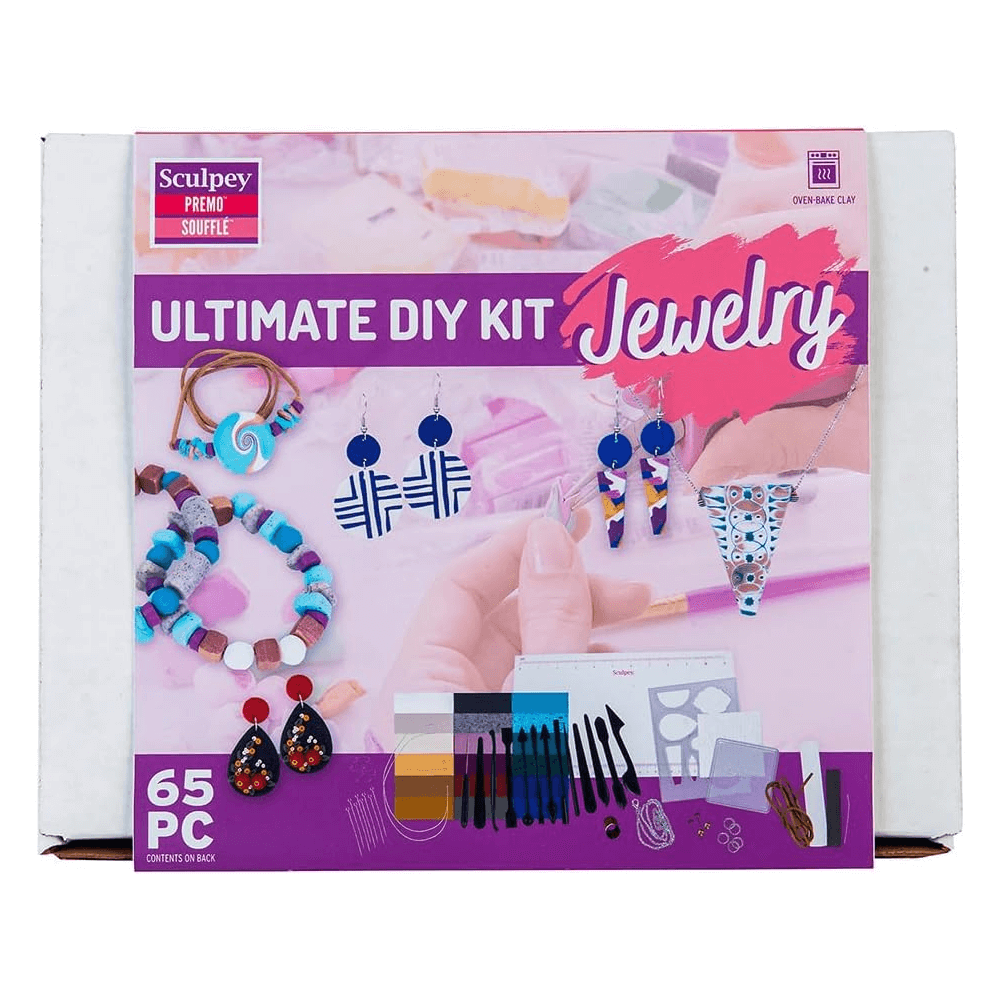 Sculpey Ultimate DIY KIT Set Esencial de Joyería - Arcilla Polimérica Premo y Soufflé (65 Piezas)
