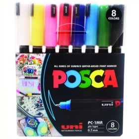 Posca PC-1MR Extra-Fino (0,7mm) - Set de 8 Colores 