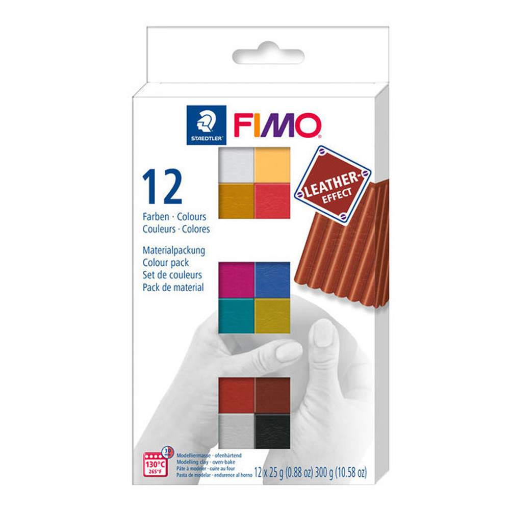 Fimo Leather Effect Set 12 Colores - 300g (12 x 25g)