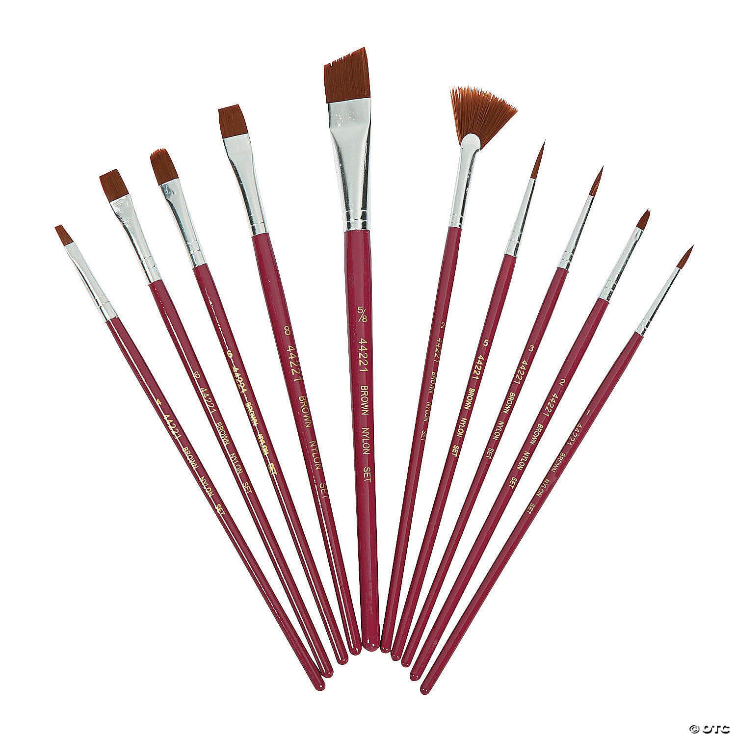 Plaid Brown Taklon Brush (Set de 10) Escultura & Manualidades