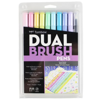 Tombow Dual Brush Pens Paleta Pastel - Set de 10 marcadores