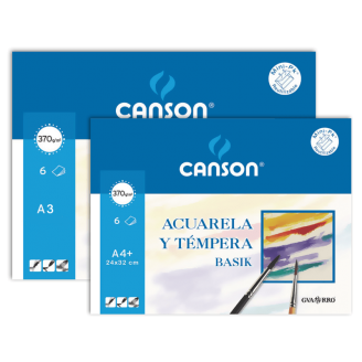 Canson Acuarela & Tempera Basik Pack 370 gsm (Disponible en 2 medidas)