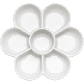 AMI Paleta Mezcladora De Porcelana Flor - 7 Espacios (18,5 cm de diámetro)