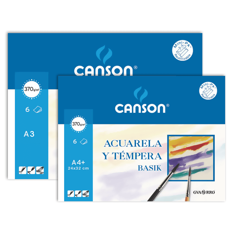 Papel Basik Acuarela y Témpera Canson 370g/m²