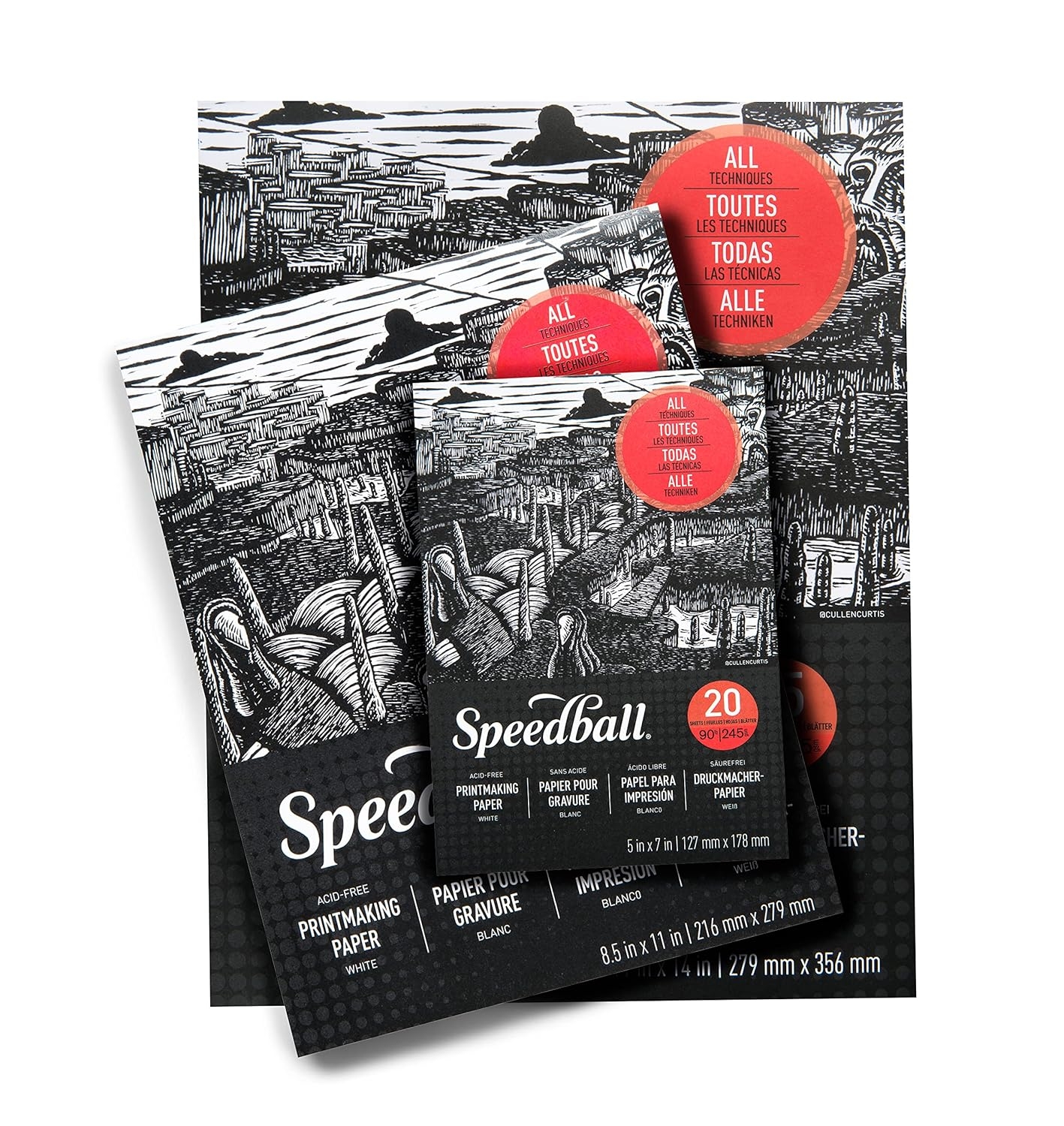 Speedball Printmaking Paper papel para grabado- 20 hojas de 245gsm