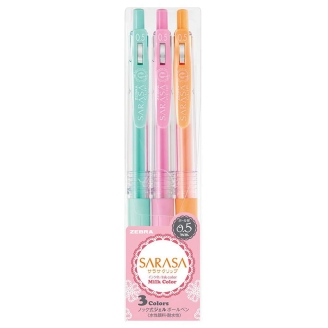  Zebra Sarasa Clip 0.5 Milk - (Set de 3 Colores)