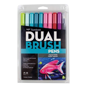 Tombow Dual Brush Pens Tropical - Set de 10 marcadores
