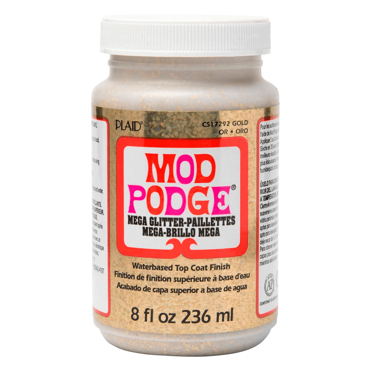 Plaid Mod Podge Mega Glitter Gold 8oz (236ml)  