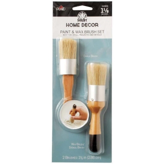 Folkart Home Decor Small Paint & Wax Brush Set (Set de 2 Brochas)