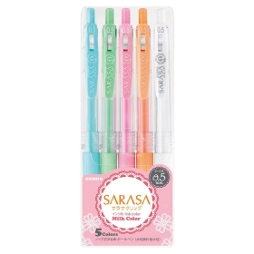  Zebra Sarasa Clip 0.5 Milk - (Set de 5 Colores)