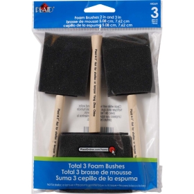 Plaid Foam Brushes - Two 2", One 3" 