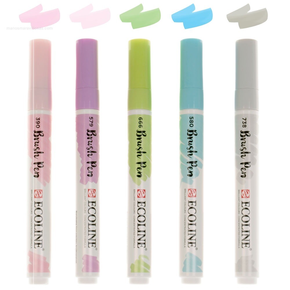 Royal Talens Ecoline Brush Pen Pasteles Set de 5 colores Pinturas