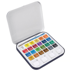 Daler Rowney Aquafine Travel Set (24 Colores + Pincel)