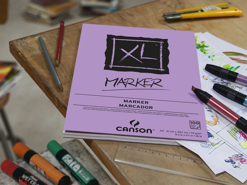 Canson XL Marker A4 (21 x 29,7cm) - 100 Hojas de 70 Gsm