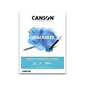 Canson Aquarelle Graduate Pad A5 - 20 Hojas de 250 Gsm
