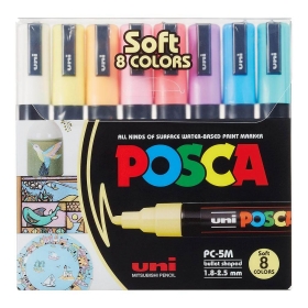 Posca PC-5M (1.8 - 2.5mm) - Set De 8 Colores Pastel